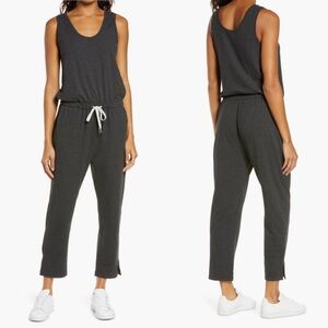 Zella Gwen Sleeveless Knit Jumpsuit Dark Heather Grey